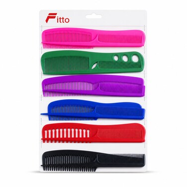FITTO Hair Comb Set, Multicolour, 12-Piece Assorted Styling Combs
