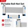 FITTO Table Tennis Net Set, Portable Roll Net with Blue and White Posts, 1 Set