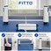 FITTO Table Tennis Net Set, Portable Roll Net with Blue and White Posts, 1 Set