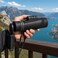 FITTO Monocular Telescope with Phone Adapter, Black, Handheld Optical Scope for Outdoor Viewing