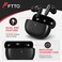 FITTO Wireless Earbuds with Charging Case, Dual ENC, Black