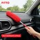 FITTO Car Duster, Microfiber Chenille Cleaning Brush with Extendable Handle, Red, 65 cm