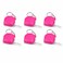 FITTO Mini Retractable Tape Measure Key Chains, 1 m Each, Pink, 6-Piece Set