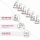 FITTO Mini Retractable Tape Measure Key Chain, 1 m Each, Silver, 6 Piece