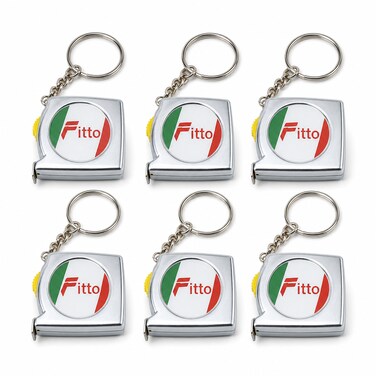 FITTO Mini Retractable Tape Measure Key Chain, 1 m Each, Silver, 6 Piece