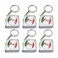 FITTO Mini Retractable Tape Measure Key Chain, 1 m Each, Silver, 6 Piece