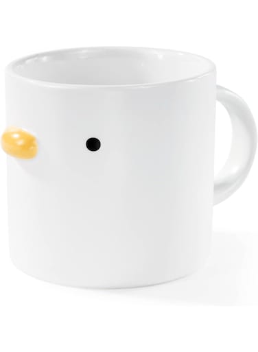 14oz Coffee Mug, Handcrafted Ceramic Mug, Cute Duck Shaped Mugs, Funny Duck Mugs, Espresso Cup, Milk Latte Mugs, Yellow Chick Cup, with Artisanal Glaze, Gift for Coffee Lovers and Collectors