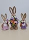 Easter Set of 3 Bunny Family Cotton String Rabbits Ornament Crafts Decoration for Yard Sign Garden, Living Room, Bedroom