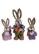 Easter Set of 3 Bunny Family Cotton String Rabbits Ornament Crafts Decoration for Yard Sign Garden, Living Room, Bedroom