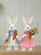 Easter Set of 2 Bunny Simulation Cotton Sring Rabbits Ornament Crafts Decoration for Yard Sign Garden, Living Room, Bedroom