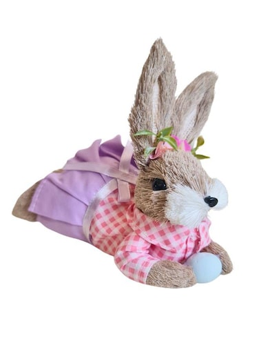 FATIO Handmade Easter Bunny   Cotton String Rabbit Ornament for Home &amp; Garden D&eacute;cor, Female