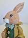Easter Set of 4 Bunny Family Cotton String Rabbits Ornament Crafts Decoration for Yard Sign Garden, Living Room, Bedroom