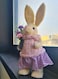 Easter Set of 4 Bunny Family Simulation Cotton String Rabbits Ornament Crafts Decoration for Yard Sign Garden, Living Room, Bedroom