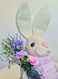 Easter Set of 4 Bunny Family Simulation Cotton String Rabbits Ornament Crafts Decoration for Yard Sign Garden, Living Room, Bedroom