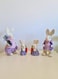 Easter Set of 4 Bunny Family Simulation Cotton String Rabbits Ornament Crafts Decoration for Yard Sign Garden, Living Room, Bedroom