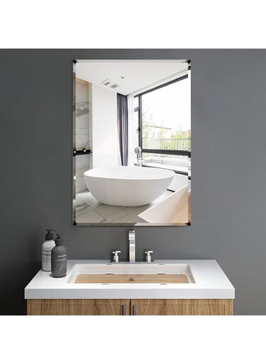 MUMOO BEAR Bathroom Mirror Vanity Makeup Mirror Wall Mounted Frameless Rectangular Mirror for Bathroom Vanity Bedroom Dressing Table Vertical or Horizontal Hanging (A-50 * 70cm)