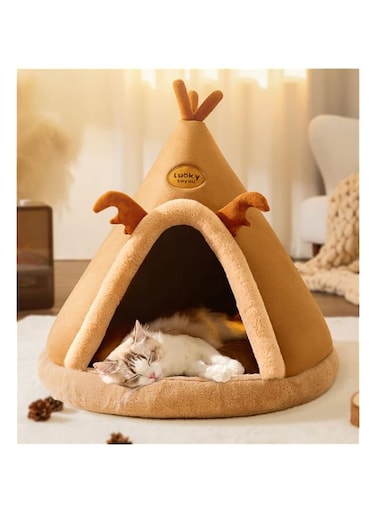 TAME Cat Bed for Indoor Cats, Cute Cat Cave Bed Cat House Cat Tent with Removable Washable Cushioned Pillow, Soft Kitten beds,Cat Beds &amp; Furniture, for Small and Medium Pet Bed