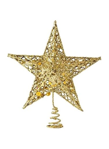 BPA&reg; Fifteen Centimeter Christmas Tree Topper Decorations Star Five-Pointed Star Pendant Ornament For Christmas Tree Supplies New Year Decor