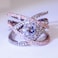 Rose Gold-plated Color Separation Ring Creative Cross Zircon Engagement Ring - Size 10
