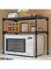2-Tier Multi-functional Microwave Oven Shelving Unit Kitchen Storage Shelf Rack&iuml;&frac14;&circ;Black&iuml;&frac14;&permil;