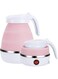 MAGA ZONE Foldable Electric Kettle - Portable Travel Kettle 0.6L Food Grade Silicone Electric Kettle for Camping, Travel, and Bedroom (Pink)