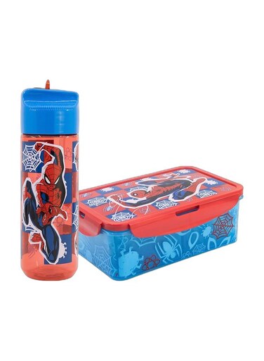 SpiderMan Kids 540ml Water Bottle + Lunch Box Combo Set for Kids