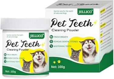 FDTY Dog Teeth Cleaning Powder, Pet Dental Powder for Dogs &amp; Cats Breath Freshener Powder with Probiotics for Bad Breath, Plaque, Tartar Remover, Dental Care Supplies for Full Dog &amp; Cat