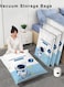Combo Vacuum Storage Bag with Electric Pump, 8 Pack(2Jumbo + 2 Large + 2Medium + 2 Small) of Reusable Compression Bags, Double Zip Seal Special-Grip Clip,Travel Vacuum Sealer Bags, Rapid Vacuum for Clothes, Mattress, Blanket, Pillows Compression and Travelling