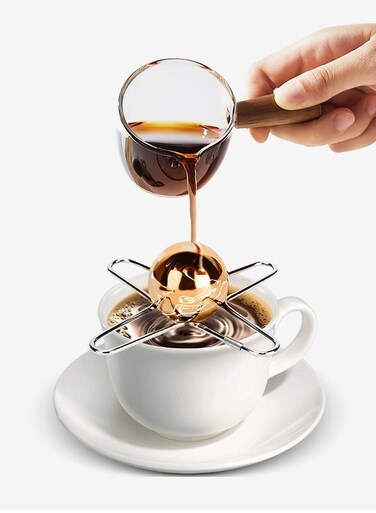 Reusable Coffee Cooling Ball Coffee Cooling Tool Stainless Steel Coffee Cooler Frozen Ball for Espresso Coffee Espresso Frozen Ball Frozen coolant inside Ice Ball Tools for Coffee Bourbon 12&Atilde;&mdash;12&Atilde;&mdash;4CM