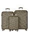 CRYSTONE 3 PCS ABS LUGGAGE TROLLEY SET -ARMY GREEN