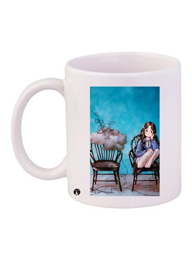 Anime Printed Ceramic Coffee Mug White/Blue/Brown