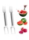 2Pcs 2-in-1 Watermelon Fork Slicer Cutter, Stainless Steel Watermelon Slicer Tool, Portable Fruit Cutter Kitchen Gadgets for Camping, Picnics Home Use