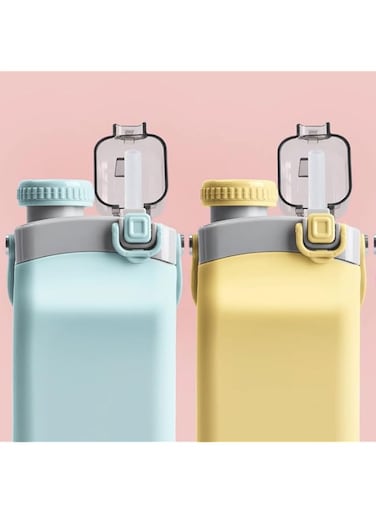 Nestopia's Foldable Silicone Water Bottle with Straw and Clip