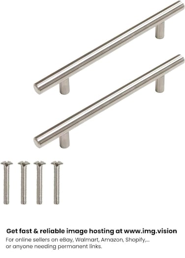 First Pro 10-Pack Stainless Steel Kitchen Cabinet Handles &amp; Pulls, 128mm Hole Center, 192mm Brushed Nickel
