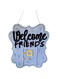YQbest ﻿ Welcome Friends Sign,Friends Themed Wooden Door Sign for Front Door Decor Hanging Front Porch Decor 35 * 28CM