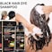 3 in 1 Black Hair Dye Shampoo - Instant Hair Color Covers 100% Gray in 5 Mins - Permanent Coloring with Argan Oil &amp; Ginseng for Men &amp; Women (400ml)