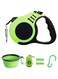 KOWVOWZ Retractable Dog Leash Lightweight 16ft Leash with Folding Bowl Dispenser Waste Bags for Small Medium Dogs(Green)