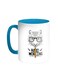 Hard Working Printed Coffee Mug Turquoise/White
