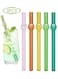Pcs Breakproof Glass Straws - Durable Reusable 12mm Wide Glass Straw with Charms for Bubble Tea, Smoothie, Drinks