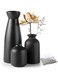 IS MUHE Ceramic Vases Set of 3 Contemporary Flower Vases For Modern Home Decor, Modern Farmhouse Decor, Living Room Decor,Tabletop Decor, Bookcase, Fireplace and Entrance (Black)