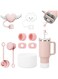 Stanley Cup Cover Straw Accessories Set Includes 6 Pcs Silicone Spill Proof Stopper,2 Pcs Straw Cover Cap for 9-10 mm Straws,1 Pcs White Silicone Boot for Stanley Cup Stanley 40oz 30oz Tumbler Cute