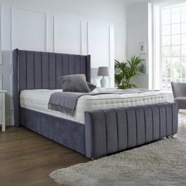 Sleepy Sanctuary Upholstered Twin Size Bed (120 X 190 CM) Grey Color