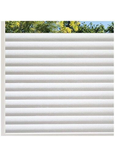 Bolivia's Frosted Window Film Privacy,No Glue Self Cling Anti UV Removable Privacy Window Film, Blinds Pattern Window Privacy Film, Window Frosting Film for Home Kitchen Bathroom（45 x 254 cm）