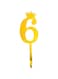 HIGHLAND Acrylic Gold Number 6 Crown Cake Topper for 6 Birthday Wedding Anniversary Decorations &ndash; Number 6 Cake Topper Gold for Party Decorations &ndash; Gold Crown Number Cake Topper