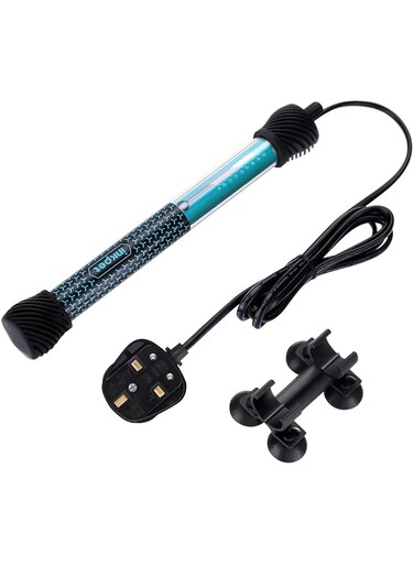 Aquarium Heater 100W Submersible Fish Tanks Heater TA-1B for 10-20Gal Tank with 4 Suction Cups Adjustable Temperature Automatic Start and Stop Heating Quartz Glass Heater for Marine and Fresh Water