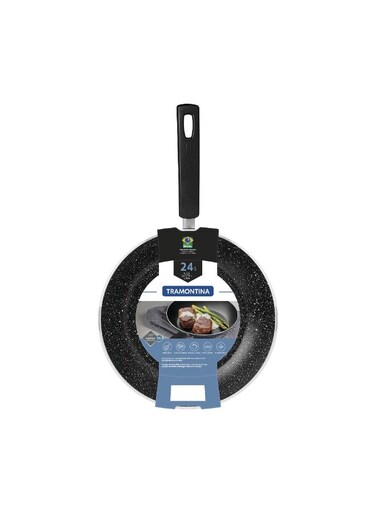 Sicily Black Aluminum Frying Pan 24 cm   Starflon Excellent Nonstick Coating   3 mm Thick Body   PFOA-Free   Dishwasher Safe   Gas &amp; Electric Compatible