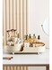 White Rotating Makeup Organizer Set   Premium Vanity Storage System   360&Acirc;&deg; Swivel Cosmetic Case   ABS+PET Eco-Friendly Material   Extra Large Capacity Design   Half Rotating Half Grid Compartments   Dustproof &amp; Moisture-Resistant   Ultimate Cosmetic Organizer