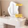 AWD Modern Makeup Vanity Table, Solid Wood Dressing Desk with Lighted Mirror, Side Chest of Drawers and Chair for Bedroom - Gray