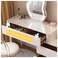 AWD Modern Makeup Vanity Table, Solid Wood Dressing Desk with Lighted Mirror, Side Chest of Drawers and Chair for Bedroom - Gray