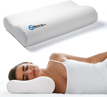 Nova Pro Memory Foam Cervical Neck Pillow for sleeping   Ergonomic Orthopedic Medical Pillows for Neck support,shoulder and Pain Relief   Medicated Pillows for Side, Back and Stomach Sleeper